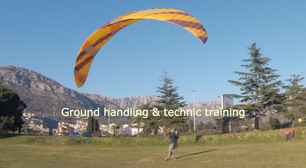 Groundhandling paragliding training
