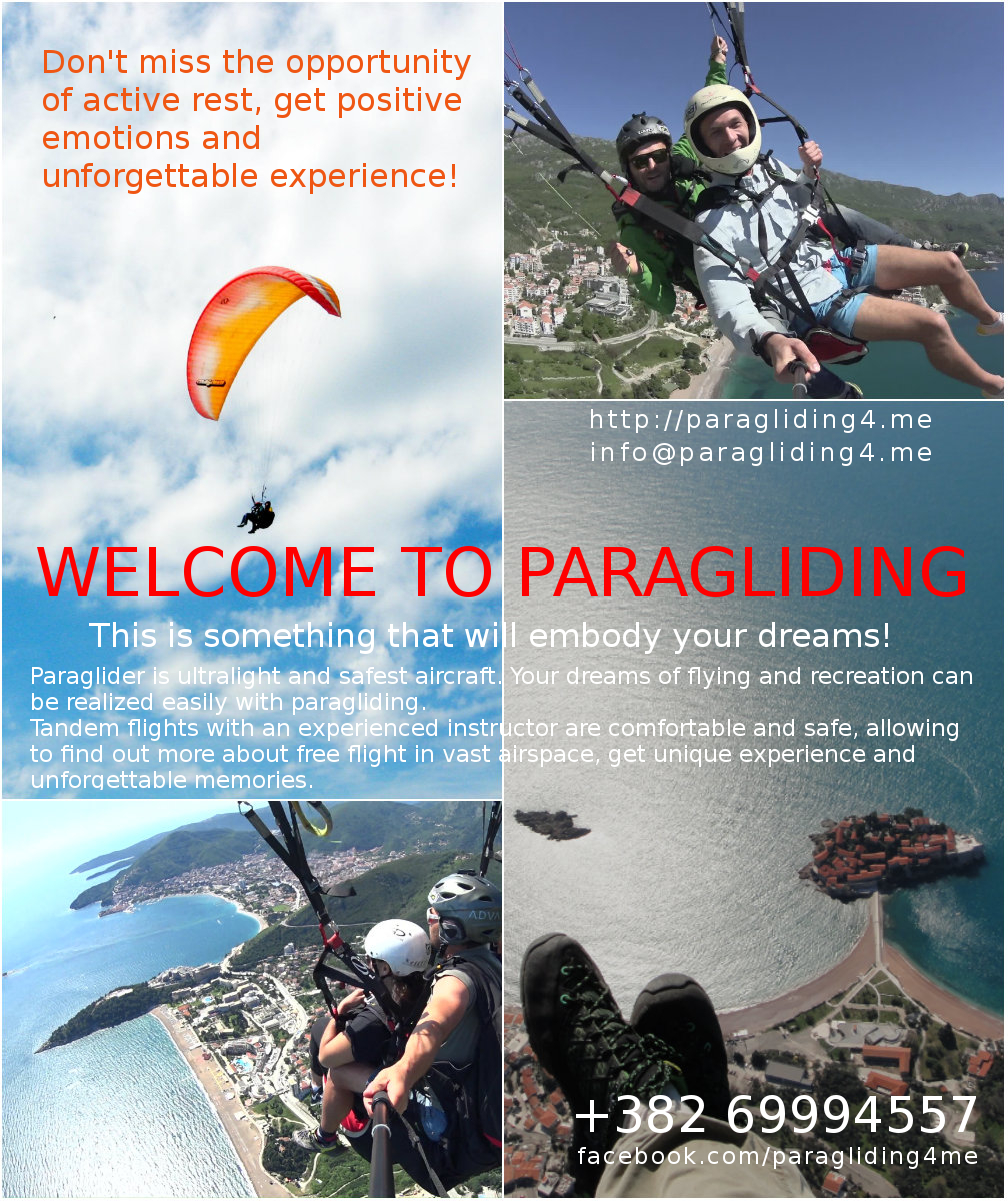 paragliding montenegro