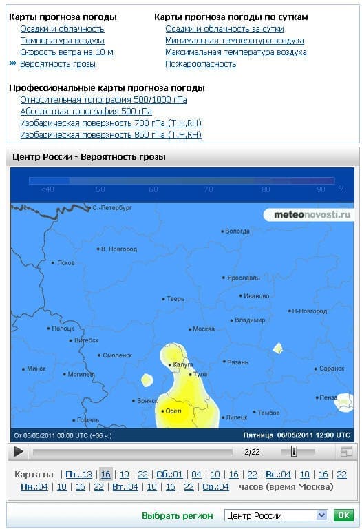 Погода в саратове карта осадков и гроз